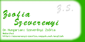zsofia szeverenyi business card