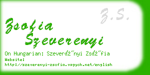 zsofia szeverenyi business card